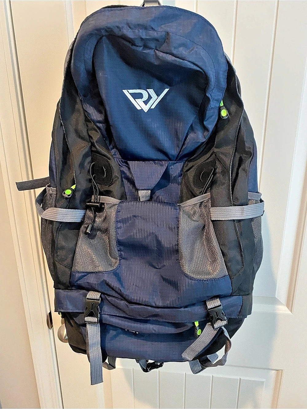 Mountaintop Adventure 50L Hiking Backpack Blue & Black